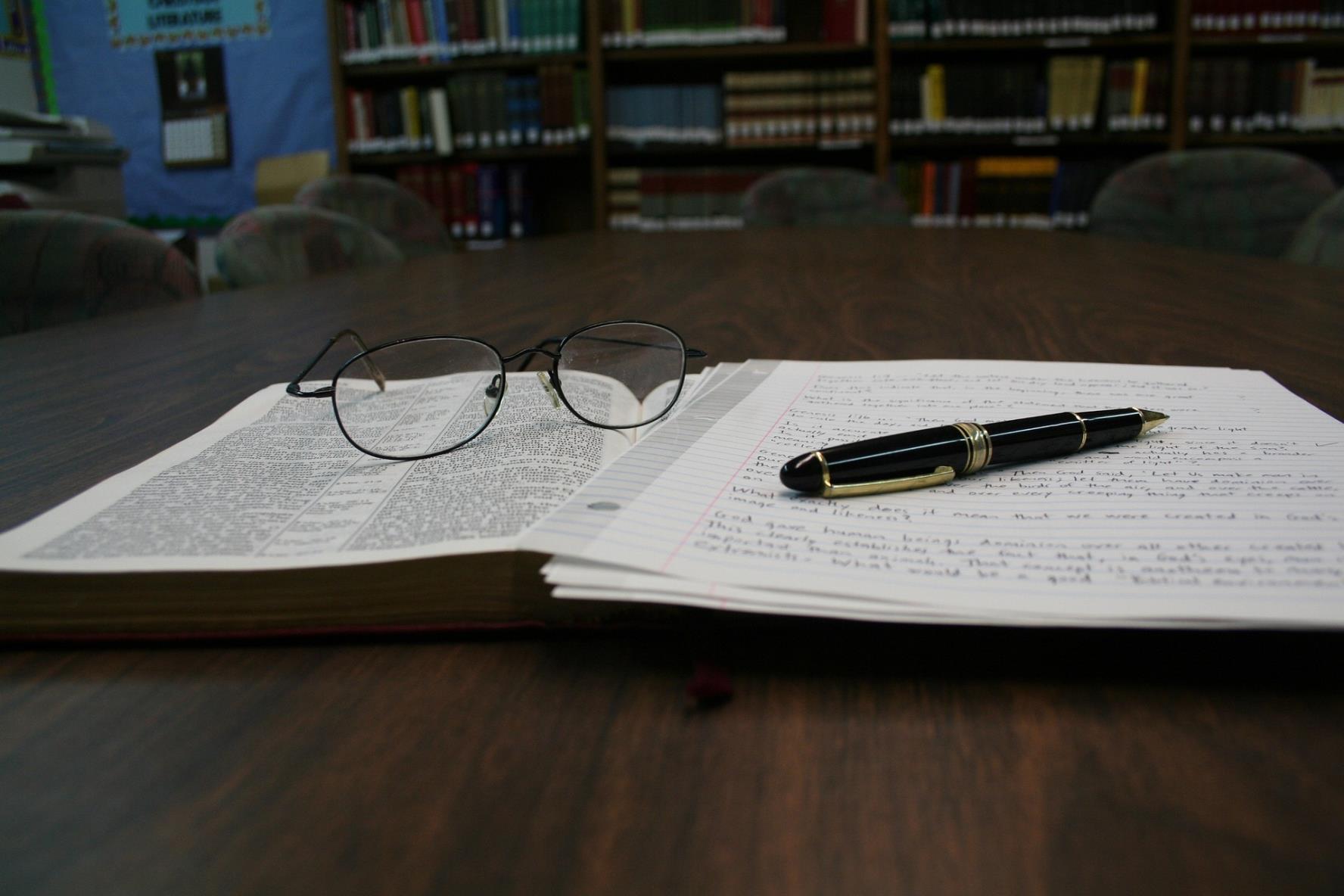 Glasses on Notebook